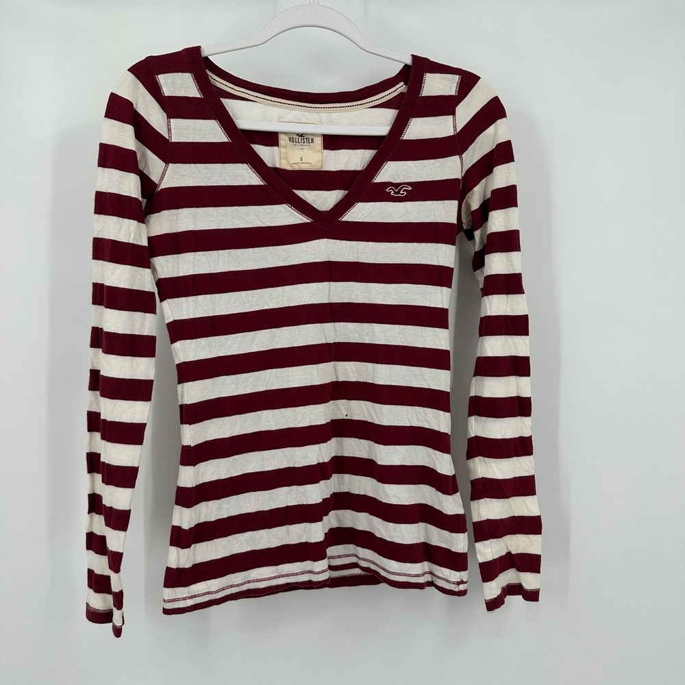 Hollister Womens‎ Y2K Preppy Nautical Top Size S Striped Coastal Indie Sleaze